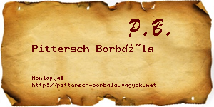 Pittersch Borbála névjegykártya